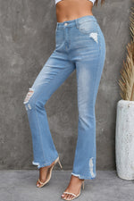 Rachelle High Waist Distressed Flared Jeans