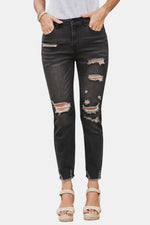 Drew High Rise Distressed Cropped Jeans