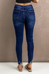 Carly Distressed Button Fly Skinny Jeans