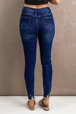 Carly Distressed Button Fly Skinny Jeans