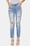 Drew High Rise Distressed Cropped Jeans