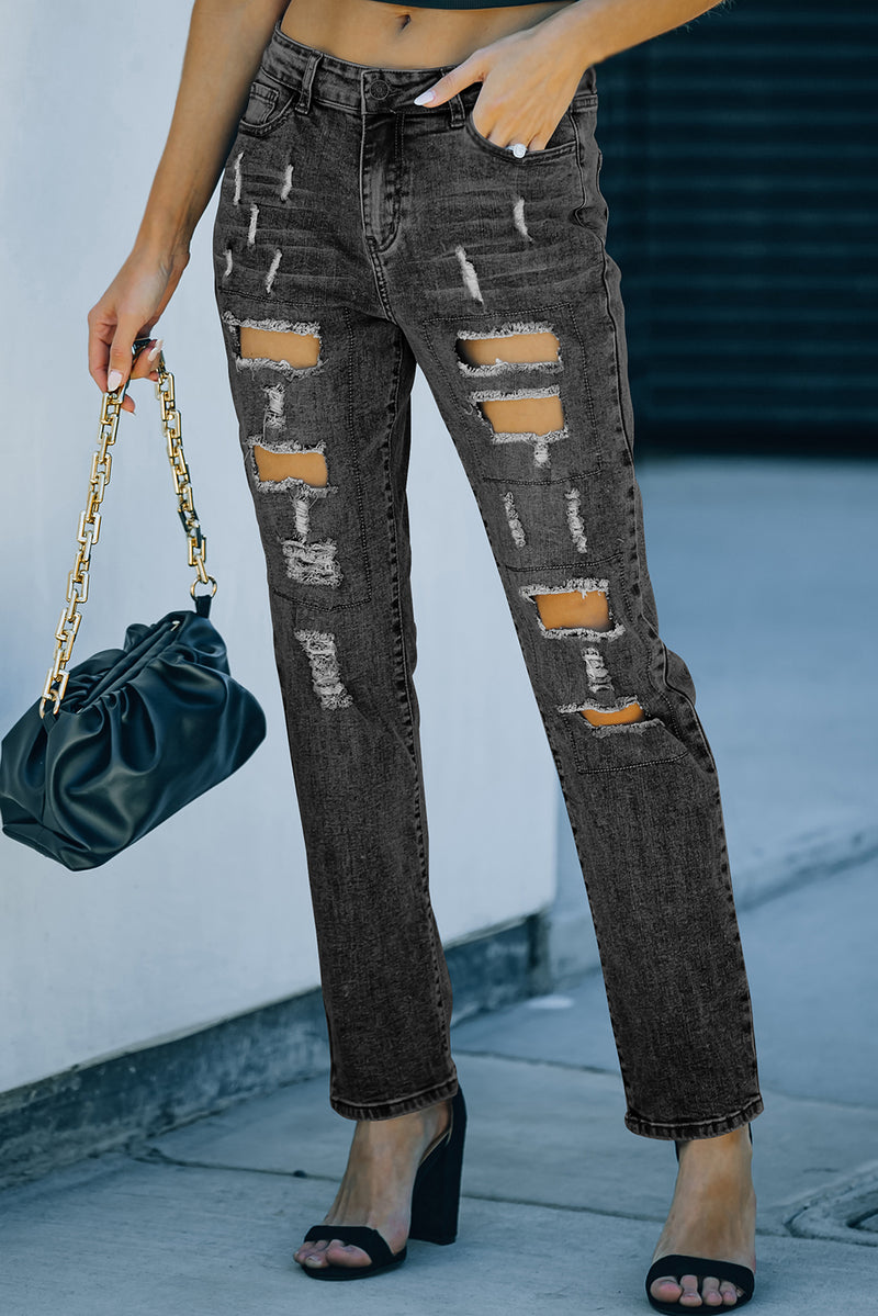 Danielle Distressed Straight Leg Jeans